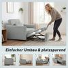 HOMCOM Schlafsofa mit Verstellbarer Rückenlehne, Breiter Sitzfläche, Lendenkissen, Umwandelbarer Sessel mit Bettfunktion 1 Teile, für Wohnzimmer, Wohnung, Grau Bild 4