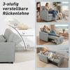 HOMCOM Schlafsofa mit Verstellbarer Rückenlehne, Breiter Sitzfläche, Lendenkissen, Umwandelbarer Sessel mit Bettfunktion 1 Teile, für Wohnzimmer, Wohnung, Grau Bild 5