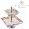 Marrakesch Orient & Mediterran Interior Etagere Etagere aus Holz Ansgar eckig, Vintage Cupcake Ständer als Tischdeko, handgefertigt Bild 3