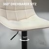 HOMCOM Barhocker mit Lehne, Stahlgestell, Chenille-Optik (Höhenverstellbare Küchenstühle mit Fußstütze, 2 St, Gepolstert Barstuhl), Drehbar Tresenhocker für Küche, Wohnzimmer Beige Bild 5