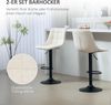 HOMCOM Barhocker mit Lehne, Stahlgestell, Chenille-Optik (Höhenverstellbare Küchenstühle mit Fußstütze, 2 St, Gepolstert Barstuhl), Drehbar Tresenhocker für Küche, Wohnzimmer Beige Bild 4