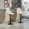 HOMCOM Barhocker mit Lehne, Stahlgestell, Chenille-Optik (Höhenverstellbare Küchenstühle mit Fußstütze, 2 St, Gepolstert Barstuhl), Drehbar Tresenhocker für Küche, Wohnzimmer Beige Bild 2