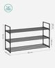 Schuhregal, Schuh-Organizer mit 3 Regalebenen, Schuhaufbewahrung aus Metall, für 12-15 Paar Schuhe, stapelbar, für Wohnzimmer, Flur, Eingangsbereich, schwarz LSA13BK Bild 3
