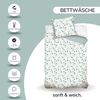 MTOnlinehandel Bettwäsche Eukalyptus, Blumen, Blätter, Zweige 100 % Baumwolle, Mako-Satin, 2 teilig, sanft, weich für Teenager & Erwachsene, Partnerbettwäsche Bild 2