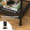COSTWAY Beistelltisch mit Ablagefach und Gitterablage, Nachttisch mit Metallrahmen und verstellbaren Fußpolstern, Sofatisch für Schlafzimmer, Wohnzimmer, Industrie-Design, 40 x 40 x 57,5 cm Bild 5