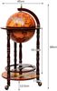 COSTWAY Globus Bar Holz, Globusbar auf Rollen, Barwagen, Hausbar, Weinregal 45 x 45 x 88 cm, HW47195-VC, Braun, ca. 45 x 45 x 88 cm(LxBxH) Bild 3
