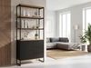 FINEBUY Bücherregal FB116813 Standregal 180cm Stauraumregal Mehrzweckregal Eiche Dekor, Großes Regal im angesagten Industrial-Look, Viel Stauraum dank Schubladen und Türfächern Bild 4