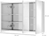 kleankin Spiegelschrank, Badezimmerschrank mit 5 Ablagen, Badschrank mit 3 Glastüren, Aufbewahrungsschrank, Hängeschrank, Wandschrank, Edelstahl, 70 x 12 x 55 cm, Silber Bild 3