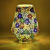 Marrakesch Orient & Mediterran Interior Nachttischlampe Boho Deko tischlampe Nachtischlampe aus Glas Mosaik Fikus -3-, Handarbeit Bild 3