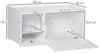 PawHut Katzentoilette Katzenhaus mit Magnettür Beistelltischerhöhtes Design, MDF, Weiß,90B x 48T x 43.5H cm Bild 3