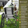 KESSER® Campingstuhl faltbar bis 160 kg | Angelstuhl Faltstuhl Klappstuhl Gepolstert mit Armlehnen | Campinglicht und Getränkehalter + Tasche mit hoher Rückenlehne | Strandstuhl mit Angelhalterung Grau / Schwarz Bild 2