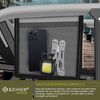 KESSER® Campingstuhl faltbar bis 160 kg | Angelstuhl Faltstuhl Klappstuhl Gepolstert mit Armlehnen | Campinglicht und Getränkehalter + Tasche mit hoher Rückenlehne | Strandstuhl mit Angelhalterung Grau / Schwarz Bild 3