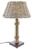 Tischlampe "Treibholz" mit Schirm aus Weide, grau, 47 cm hoch, Tischleuchte, Nachttischlampe Bild 2