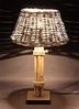 Tischlampe "Treibholz" mit Schirm aus Weide, grau, 47 cm hoch, Tischleuchte, Nachttischlampe Bild 5