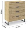 Schubkastenkommode >Aditio Box< in Eiche Artisan Dekor - 80x92x44 (BxHxT) Bild 3