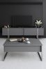 Hanah Home Stylish Coffee Table, Anthracite & Silver, 90 x 60 x 40 cm | 100% Melamine Coated Particle Board, 18 mm Thick, Sturdy Metal Legs | Modern Design for Living Room Bild 3