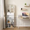 EUGAD Bücherregal Bücherschrank Raumteiler Aktenregal Aufbewahrungregal Standregal mit Schublade aus MDF, 8 Fächer, Weiß, 50 x 24 x 168 cm 0013SHG Bild 2