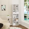 EUGAD Bücherregal Bücherschrank Raumteiler Aktenregal Aufbewahrungregal Standregal mit Schublade aus MDF, 8 Fächer, Weiß, 50 x 24 x 168 cm 0013SHG Bild 4