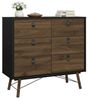 Dmora - Kommode Aurelie, Wohnzimmerbuffet, Wohnzimmer-Sideboard, Moderne Küchen-Speisekammer, 102x40 h95 cm, Schwarz und Walnuss Bild 3