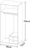 Stella Trading 'Base' Kleiderschrank, weiß, 81 x 176 x 51 cm (B/H/T) Bild 3