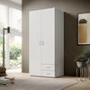Stella Trading 'Base' Kleiderschrank, weiß, 81 x 176 x 51 cm (B/H/T) Bild 2