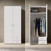 Stella Trading 'Base' Kleiderschrank, weiß, 81 x 176 x 51 cm (B/H/T) Bild 5