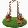Rosenbogen 179x206CM aus Holz Gartenbogen inkl. 2 Blumenkübel Rankhilfe Halbbogen - Melko Bild 1