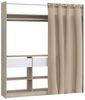 FORTE LYTTELON Kleiderschrank 180, Innovaties Schranksystem mit Vorhang in Beige, offene Stauraumfläche, Holzwerkstoff, Eiche Dekor, 180 cm breit, 200 cm hoch, 42 cm tief Bild 3