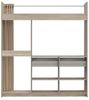 FORTE LYTTELON Kleiderschrank 180, Innovaties Schranksystem mit Vorhang in Beige, offene Stauraumfläche, Holzwerkstoff, Eiche Dekor, 180 cm breit, 200 cm hoch, 42 cm tief Bild 4
