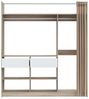 FORTE LYTTELON Kleiderschrank 180, Innovaties Schranksystem mit Vorhang in Beige, offene Stauraumfläche, Holzwerkstoff, Eiche Dekor, 180 cm breit, 200 cm hoch, 42 cm tief Bild 5