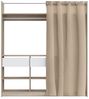 FORTE LYTTELON Kleiderschrank 180, Innovaties Schranksystem mit Vorhang in Beige, offene Stauraumfläche, Holzwerkstoff, Eiche Dekor, 180 cm breit, 200 cm hoch, 42 cm tief Bild 2