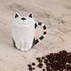 matches21 HOME & HOBBY Tasse Große Teetasse mit Deckel Katze Meow-Design, 1-tlg, Keramik, Tee Kaffee-Becher Kaffeetasse, weiß schwarz goldfarben, 400 ml Bild 5