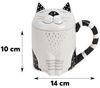 matches21 HOME & HOBBY Tasse Große Teetasse mit Deckel Katze Meow-Design, 1-tlg, Keramik, Tee Kaffee-Becher Kaffeetasse, weiß schwarz goldfarben, 400 ml Bild 3