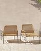 Beliani 'PRASIMO' Gartenstuhl 2er Set, Rattan / Eisen natur, 63x67x78 cm Bild 2