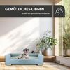 Rohrschneider Tiersofa Hundesofa Hundebett für mittelgroße / große Hunde, hoher Rand, türkis, robuster Polsterstoff aus 100% Polyester, inkl. 2x Dekokissen Bild 5