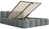 Selsey Polsterbett 140x200 cm Modernes Design, Stabiler Metallrahmen mit Gasdruckfedern Piano-Veloursstoff in Grau Bett mit Bettkasten Maximale Belastung 250 kg Bild 4