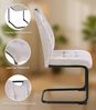 Home4You Freischwinger, Beige, Schwarz, Mikrofaser, Webstoff, Metall, (Set, 4 St), B 44 x H 96 x T 59 cm Bild 4