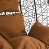 Luxus Hängesessel Miami XXL Polyrattan Korb braun Gestell braun Kissen Hellbraun Bild 4