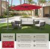 tectake Ampelschirm Sonnenschirm, Set mit Schutzhülle für Terrasse oder Garten, Parasol inkl. Schutzhülle in Schrimfarbe, Ø 300 cm Bild 2