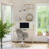 hjh LIVING Homeoffice Stuhl gepolstert SOLAO Home Schreibtischstuhl Drehstuhl höhenverstellbar, Wippfunktion, Stoff Grau Bild 2