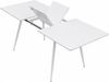 Esstisch Mateo ausziehbar 140-180 x 80 cm 6-10 Personen Küchentisch mit Metallgestell für Küche, Esszimmer Holz Optik Weiß Bild 5
