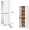 Stella Trading Memphis Garderobenschrank mit Spiegel in Weiß, Artisan Eiche Optik - Flurgarderoben Schrank mit viel Stauraum - 65 x 192 x 38 cm (B/H/T) Bild 3