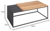 riess-ambiente Couchtisch ARCHITECTURE 100cm natur / schwarz (Einzelartikel, 1-St), Wohnzimmer · Eiche-Massivholz · Metall · geölt · Industrial Design Bild 3
