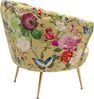Kare Design Sessel Lily Gold Flower Fever, Gelb, 77 x 85 x 78 cm, Relaxsessel, Blumenmotiv, Samtoptik, Wohnzimmer Bild 3