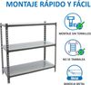 Simonrack Schwerlastregal, Lagerregal, 100 x 100 x 50 cm, Metallregal, Kellerregal, Biegestelle 180 kg, 3 Fachböden, Anthrazit/Verzinkt - Simonclick Bild 5