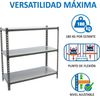 Simonrack Schwerlastregal, Lagerregal, 100 x 100 x 50 cm, Metallregal, Kellerregal, Biegestelle 180 kg, 3 Fachböden, Anthrazit/Verzinkt - Simonclick Bild 4
