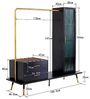 Kare Design Garderobenschrank La Gomera, Schwarz, Garderobe, mit 2 Schubfächern, Stahl, Holz, Glas, Eingangsbereich, Flur, 180 x 170 x 50 cm Bild 3