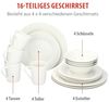 geschirrset Keramik weiß 16-teilig Bild 3