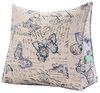 VERCART Lesekissen aus 100 % Baumwolle, Großes Dekoratives Keilkissen, Dreieckiges Bettruhekissen, Beinkissen für Couch oder Tiefes Sofa, Blauer Schmetterling, 60cm Bild 5