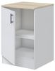 Dmora - Schrank 1 Tür Fombio, Vertikaler Schrank, Aufbewahrungsmodul, Kompakte Küchenbasis, 60x60 h90 cm, Weiß und Eiche Bild 5
